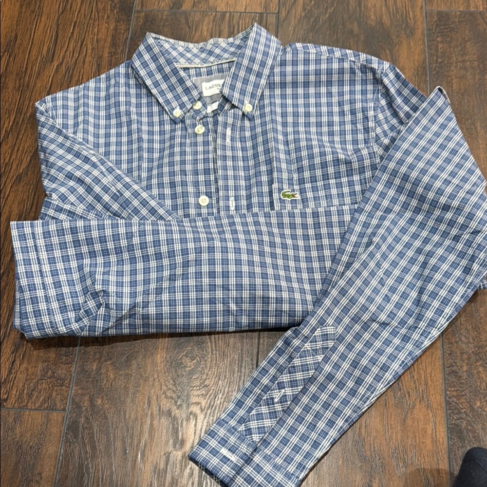 Lacoste Men's Blue Checkered Shirt